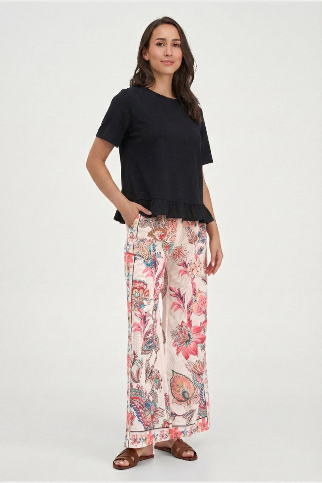 Women's Knit/Woven Combo Top