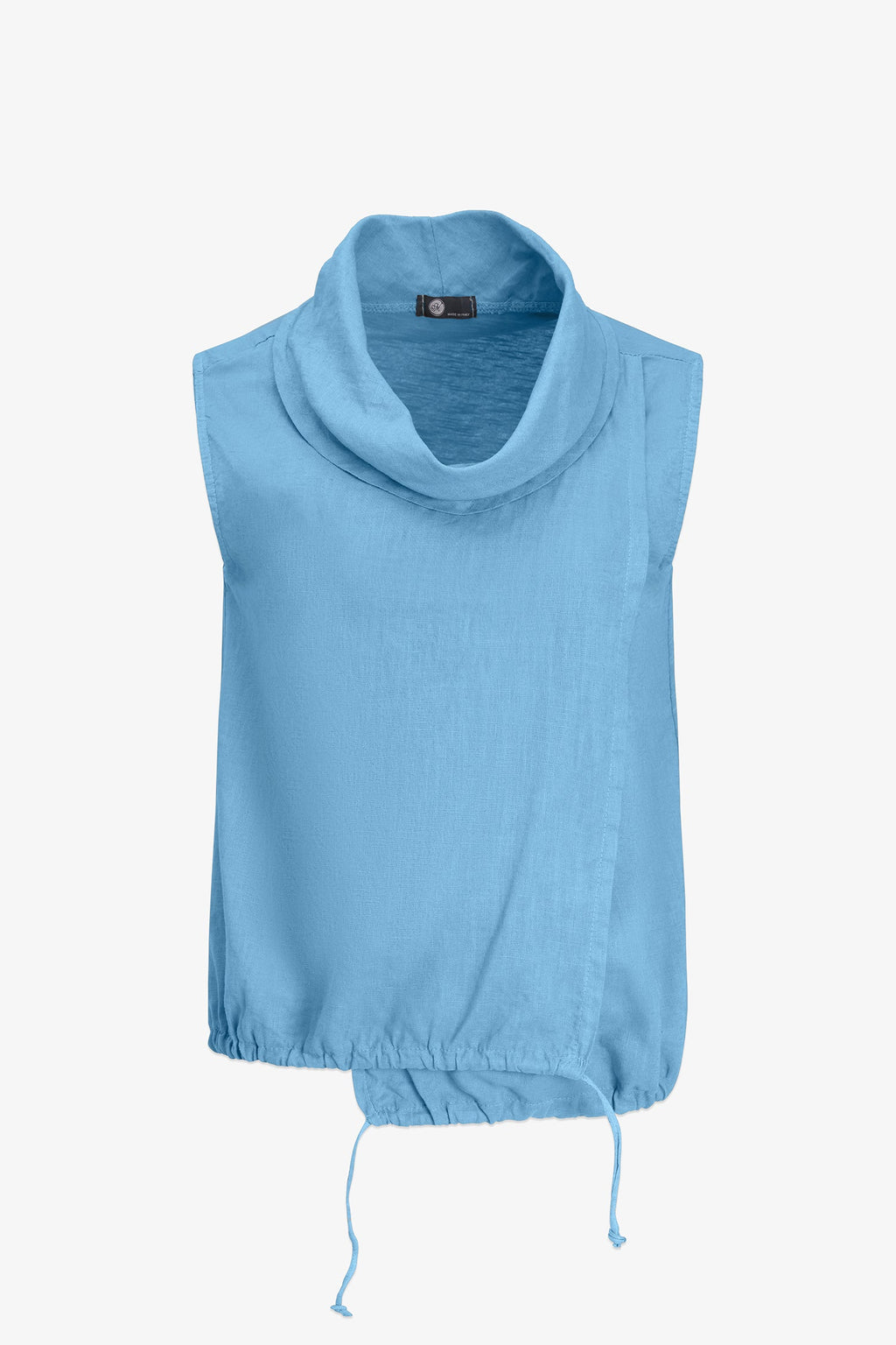 Women's Knit Woven Combo Sleeveless Top