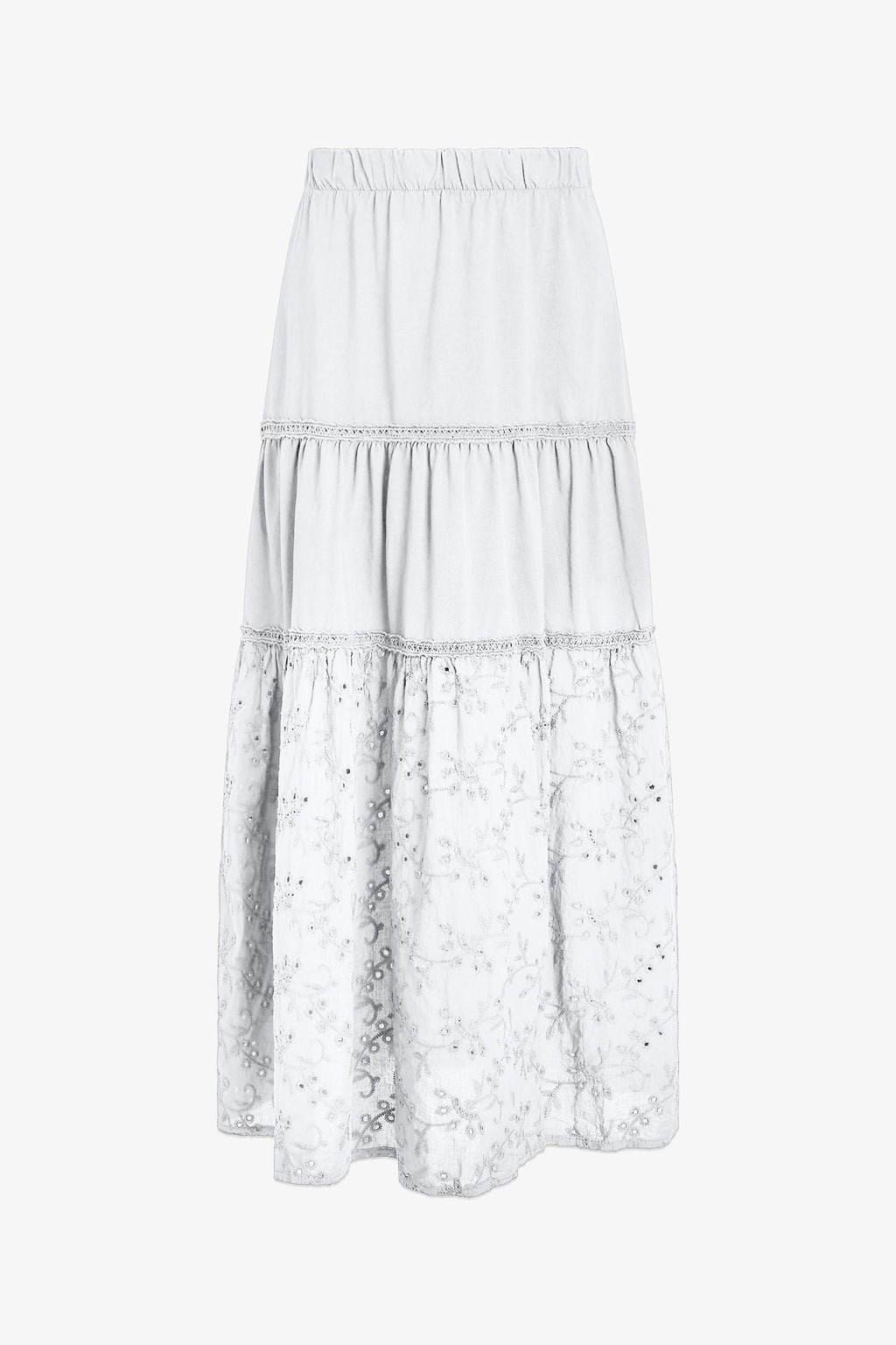 Women's Knit/Woven Combo Skirt