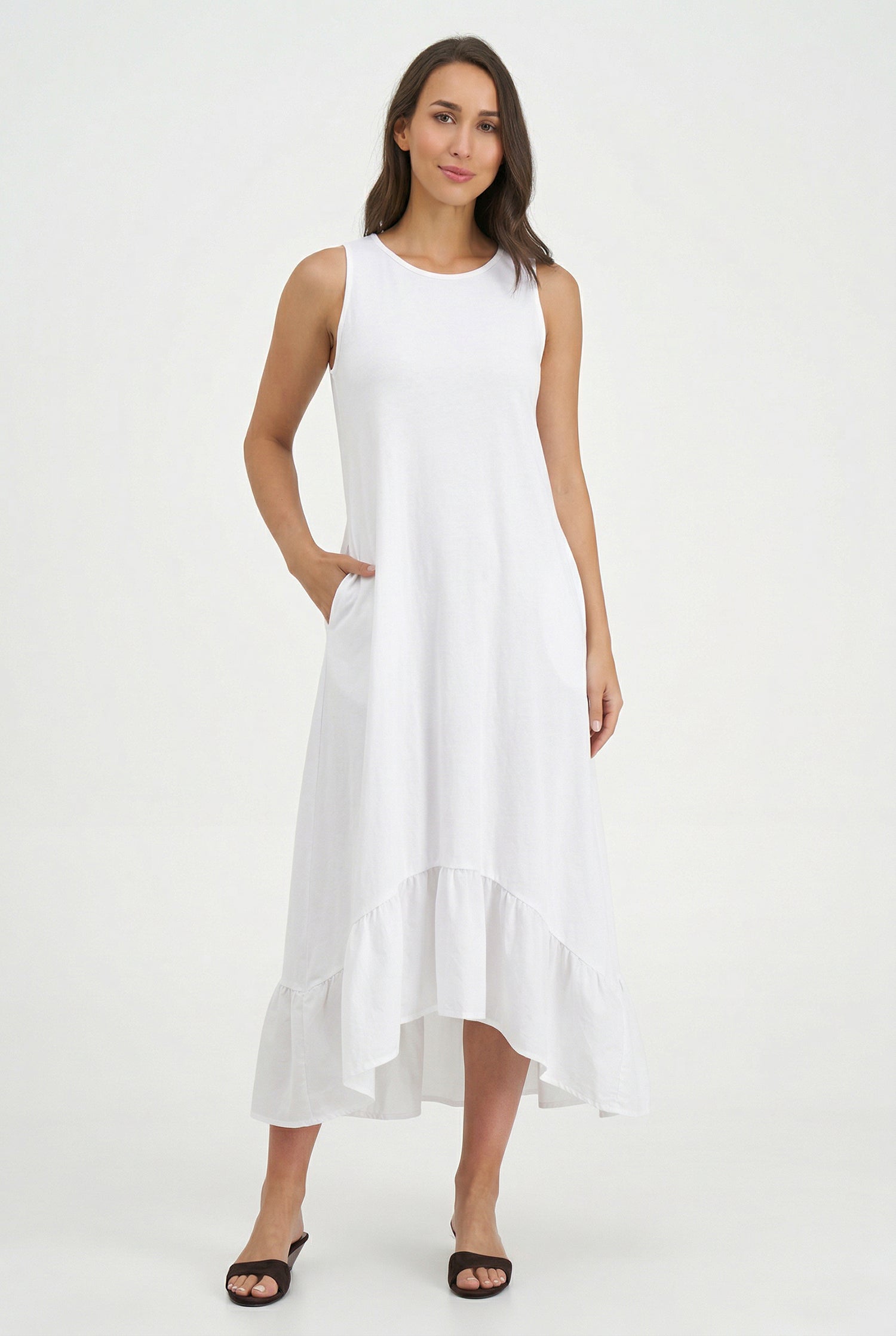 Women's Knit Woven Combo Dress